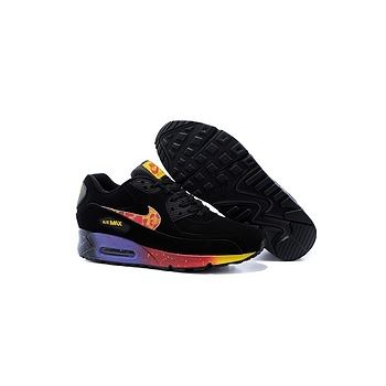 Nike Air Max 90 Womens Shoes Black Purple Mago Red New Online Store